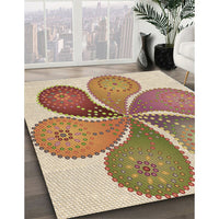 Patterned Chestnut Red Rug, pat1308brn