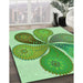 Patterned Dark Lime Green Rug in Family Room, pat1308grn