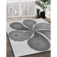 Patterned Smokey Gray Rug, pat1308gry