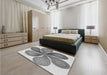 Patterned Smokey Gray Rug in a Bedroom, pat1308gry