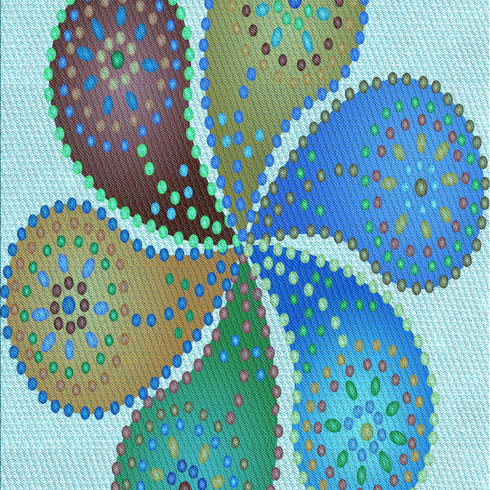 Patterned Sea Green Rug, pat1308lblu