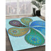 Machine Washable Transitional Green Rug in a Family Room, wshpat1308lblu