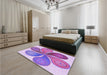 Patterned Orchid Purple Rug in a Bedroom, pat1308pur