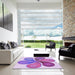 Machine Washable Transitional Orchid Purple Rug in a Kitchen, wshpat1308pur