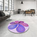 Round Patterned Orchid Purple Rug in a Office, pat1308pur