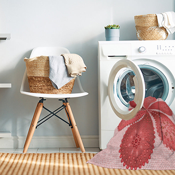 Machine Washable Transitional Pastel Pink Rug in a Washing Machine, wshpat1308rd