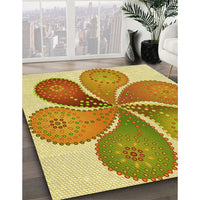 Patterned Bold Yellow Rug, pat1308yw