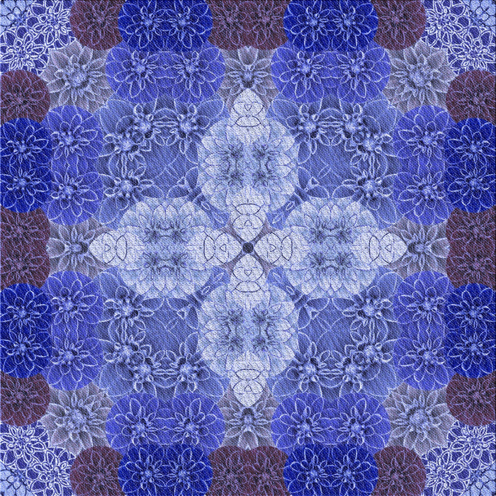 Round Patterned Sky Blue Rug, pat1309blu