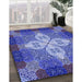 Machine Washable Transitional Sky Blue Rug in a Family Room, wshpat1309blu