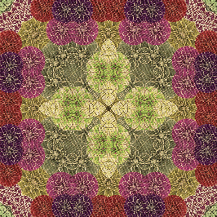 Round Patterned Brown Red Rug, pat1309brn