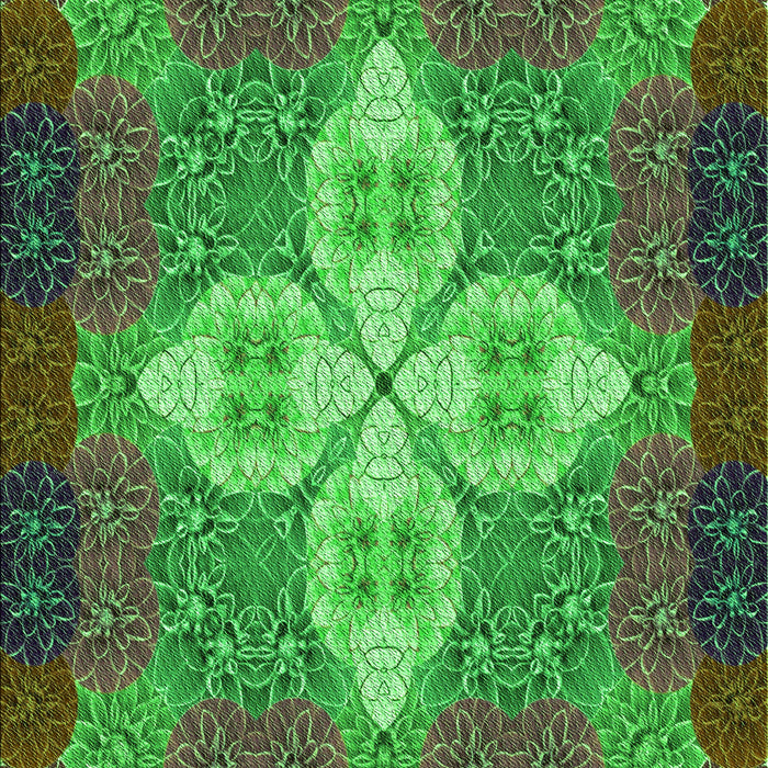 Patterned Army Green Rug, pat1309grn