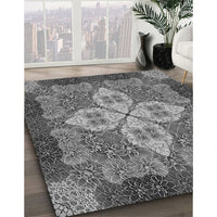 Patterned Dark Gray Rug, pat1309gry