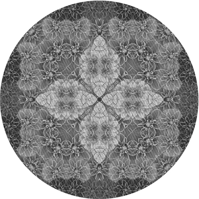 Square Patterned Dark Gray Rug, pat1309gry