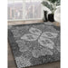 Patterned Dark Gray Rug in Family Room, pat1309gry