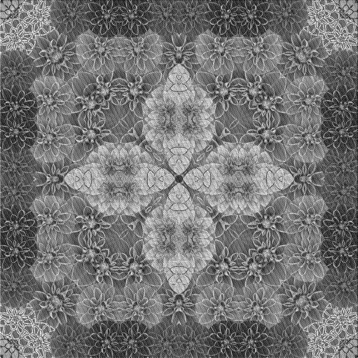 Round Patterned Dark Gray Rug, pat1309gry