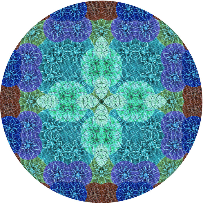 Square Machine Washable Transitional Dark Turquoise Green Rug in a Living Room, wshpat1309lblu