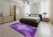 Patterned Purple Rug in a Bedroom, pat1309pur