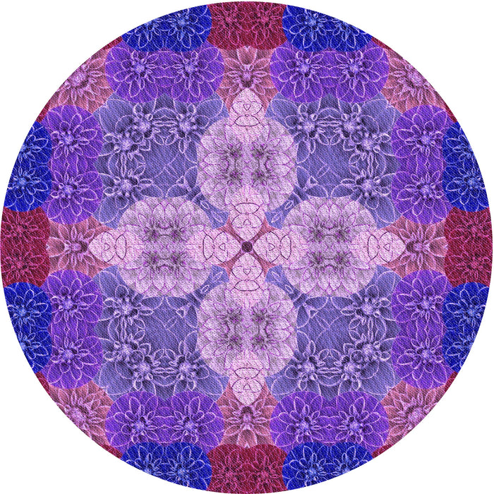 Square Patterned Purple Rug, pat1309pur