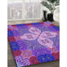 Patterned Purple Rug in Family Room, pat1309pur