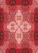 Machine Washable Transitional Red Rug, wshpat1309rd