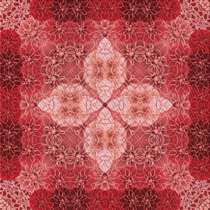 Round Patterned Red Rug, pat1309rd