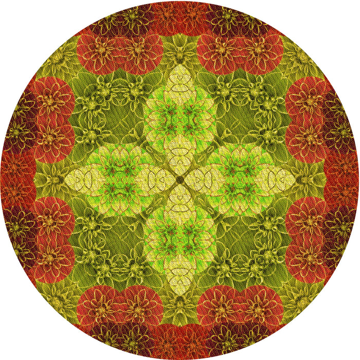 Square Patterned Green Rug, pat1309yw