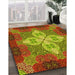 Machine Washable Transitional Green Rug in a Family Room, wshpat1309yw