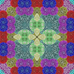 Square Patterned Dark Sea Green Modern Rug, pat1309