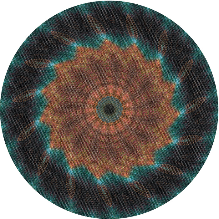 Sideview of Patterned Mid Gray Novelty Rug, pat130