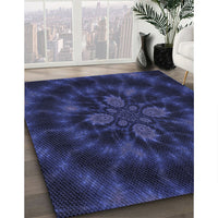 Patterned Night Blue Rug, pat131blu