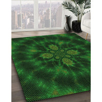 Patterned Green Rug, pat131grn