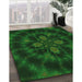 Patterned Green Rug in Family Room, pat131grn