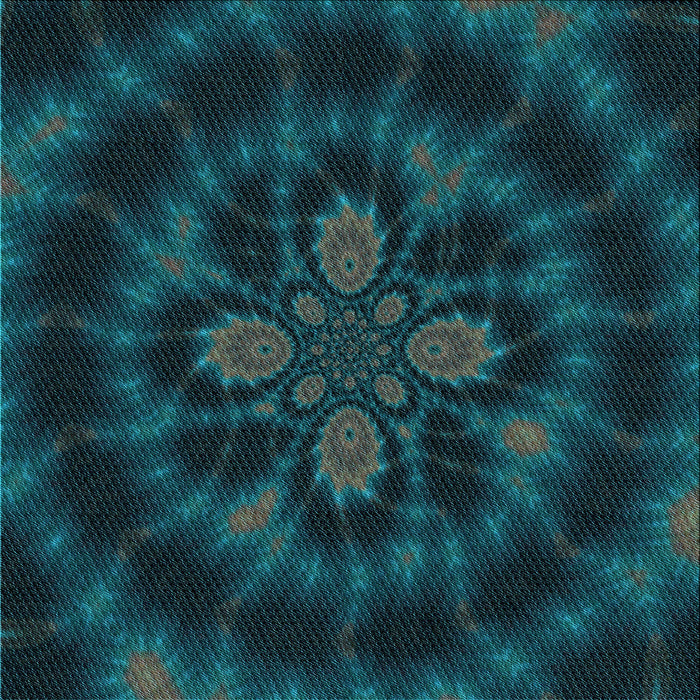 Round Patterned Dark Cyan Green Rug, pat131lblu