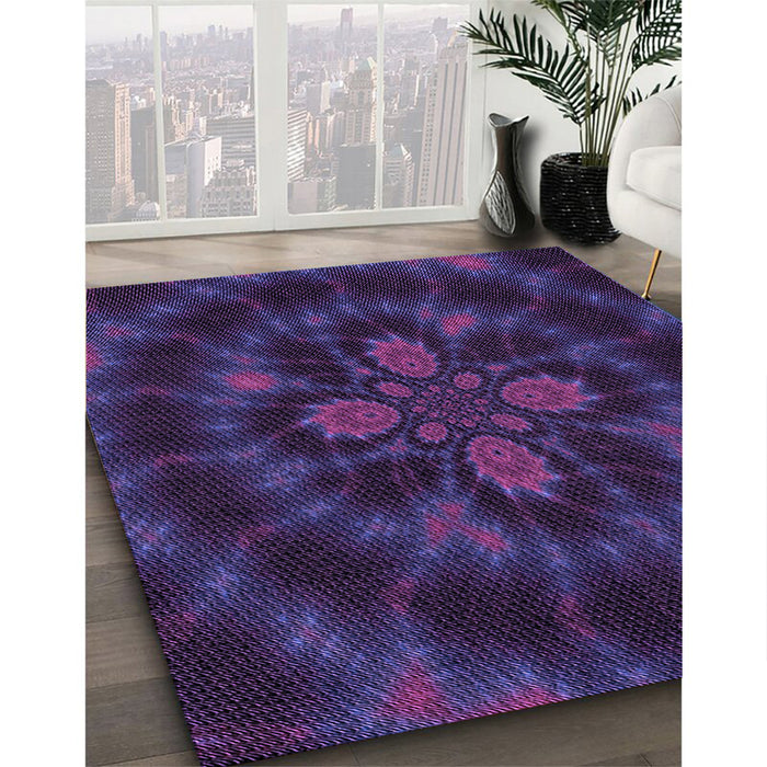 Machine Washable Transitional Amethyst Purple Rug in a Family Room, wshpat131pur