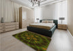 Patterned Midnight Gray Rug in a Bedroom, pat131yw