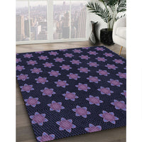 Patterned Deep Periwinkle Purple Rug, pat1310blu