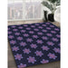 Machine Washable Transitional Deep Periwinkle Purple Rug in a Family Room, wshpat1310blu