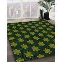 Patterned Black Rug, pat1310grn