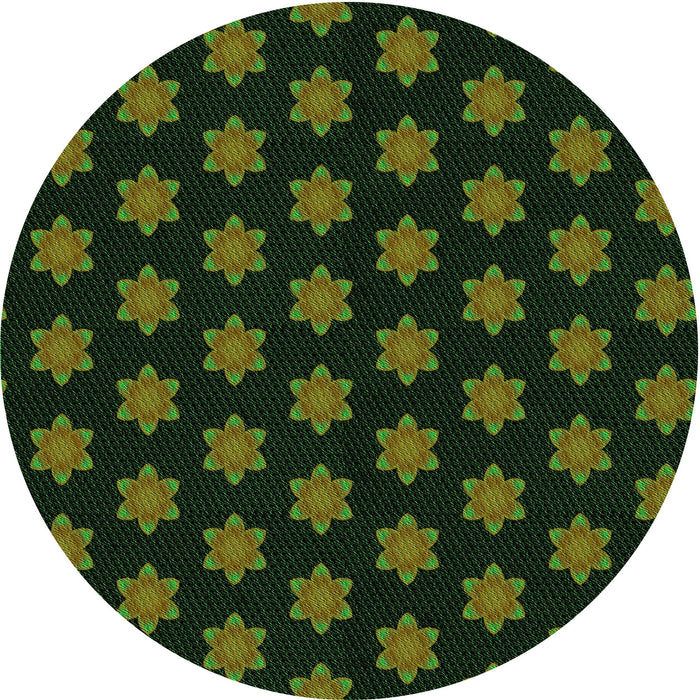 Square Patterned Black Rug, pat1310grn