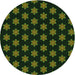 Square Patterned Black Rug, pat1310grn