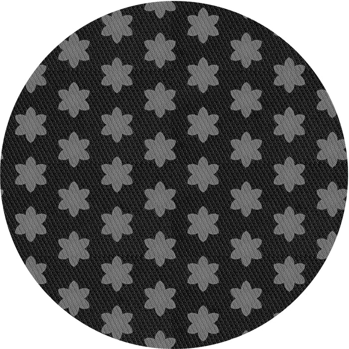 Square Patterned Black Rug, pat1310gry