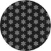 Square Patterned Black Rug, pat1310gry