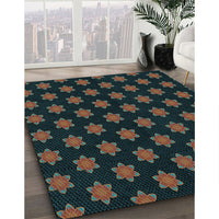 Patterned Midnight Gray Rug, pat1310lblu