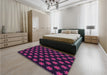 Patterned Plum Purple Rug in a Bedroom, pat1310pur