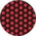 Square Patterned Saffron Red Rug, pat1310rd