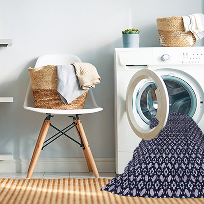 Machine Washable Transitional Night Blue Rug in a Washing Machine, wshpat1311blu