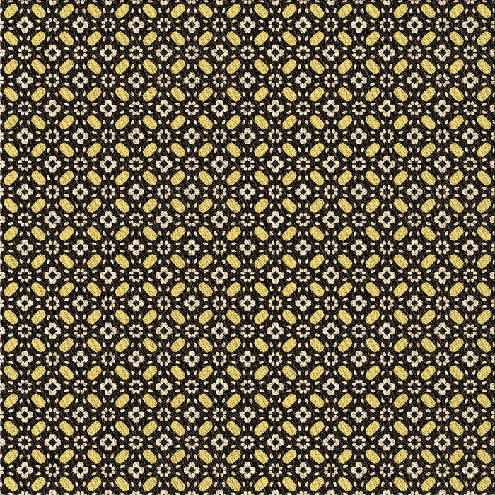 Round Patterned Metallic Gold Rug, pat1311brn