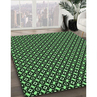 Patterned Black Rug, pat1311grn