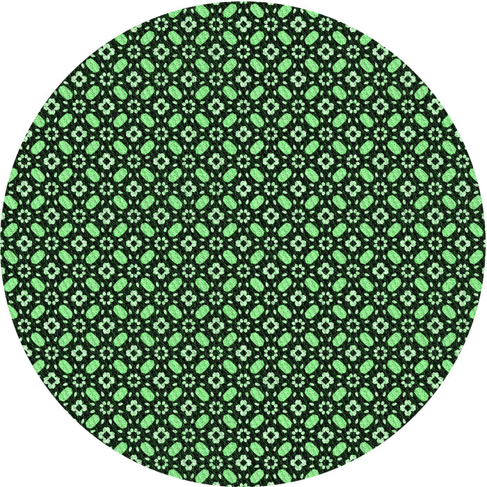Square Patterned Black Rug, pat1311grn