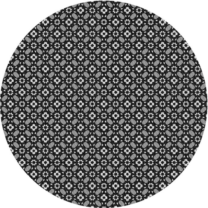 Square Patterned Midnight Gray Rug, pat1311gry